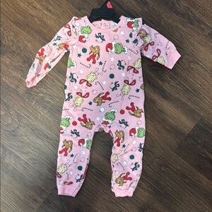 Pink Kids One Piece with Cartoon Print